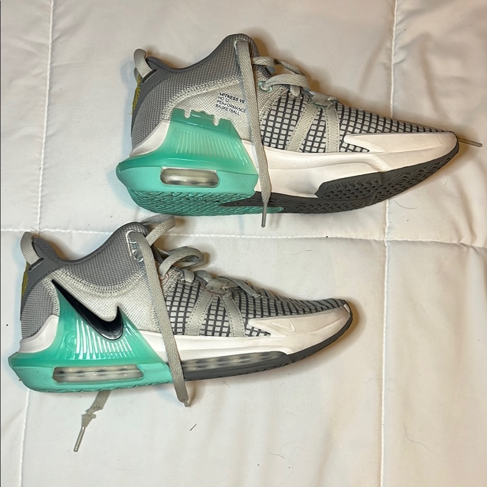 Nike Gray and Teal Athletic Shoes